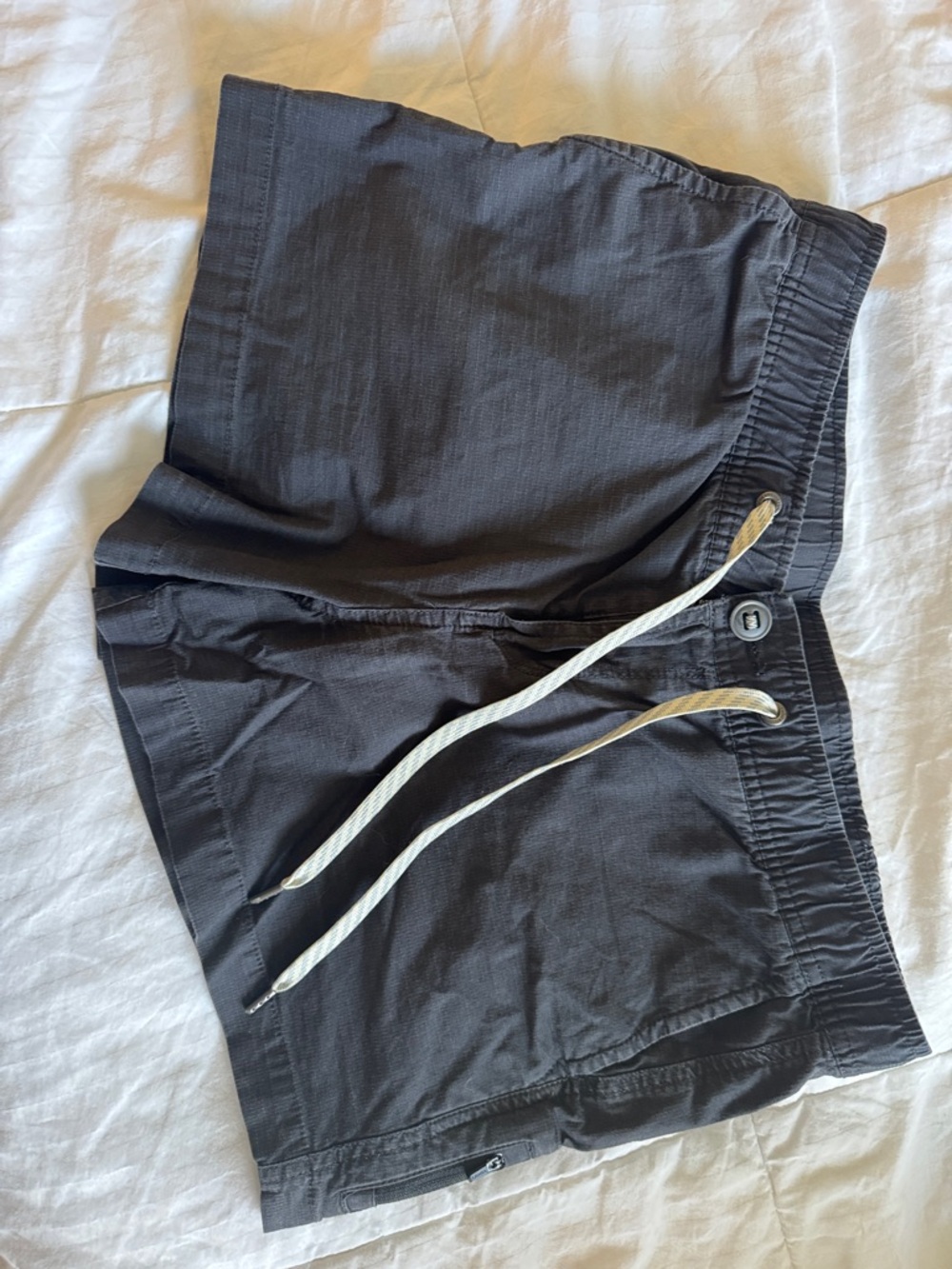 Vuori Black Athletic Shorts with White Drawstring